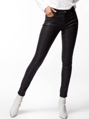 J Brand Alma Stellar Black Waxed Straight Leg Jeans